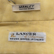 Chemise Lancer M Jaune Never Needs Ironing Button Down Vintage