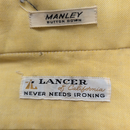 Chemise Lancer M Jaune Never Needs Ironing Button Down Vintage