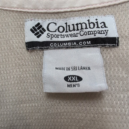 Chemise COLUMBIA Homme XXL Blanche Rose Pâle Manches Courtes Technique