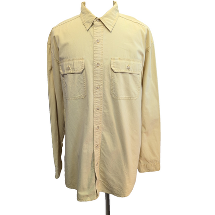 Chemise LL Bean jaune pâle 2 poches rabat bouton marbré XL Tall (2XL)
