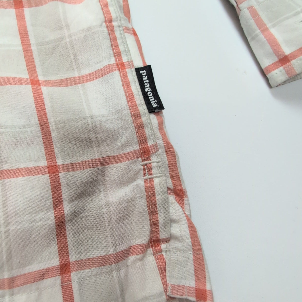 Chemise Patagonia XL grise carreaux bio coton pêche manches longues