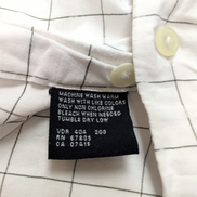 Chemise Nautica M Blanche Carreaux Kaki Manches Courtes 100% Coton