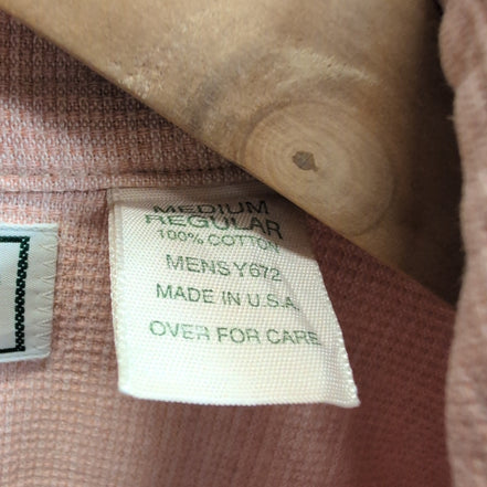 Chemise L.L. Bean corail saumon uni manches courtes taille M #197e