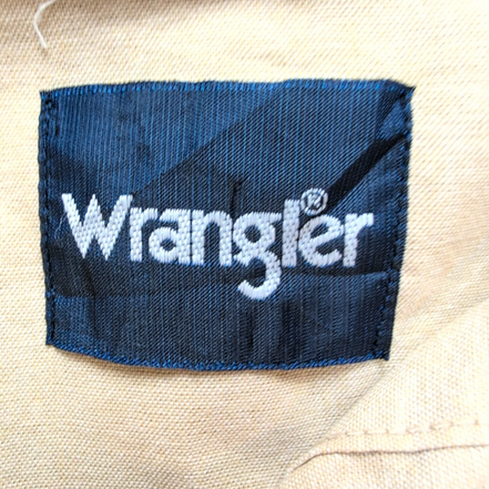 Chemise Wrangler Western Homme 2XL Tall Long Marron Camel Pression Coton