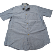 Chemise L.L. Bean bleue effet jean manches courtes taille M 1 poche