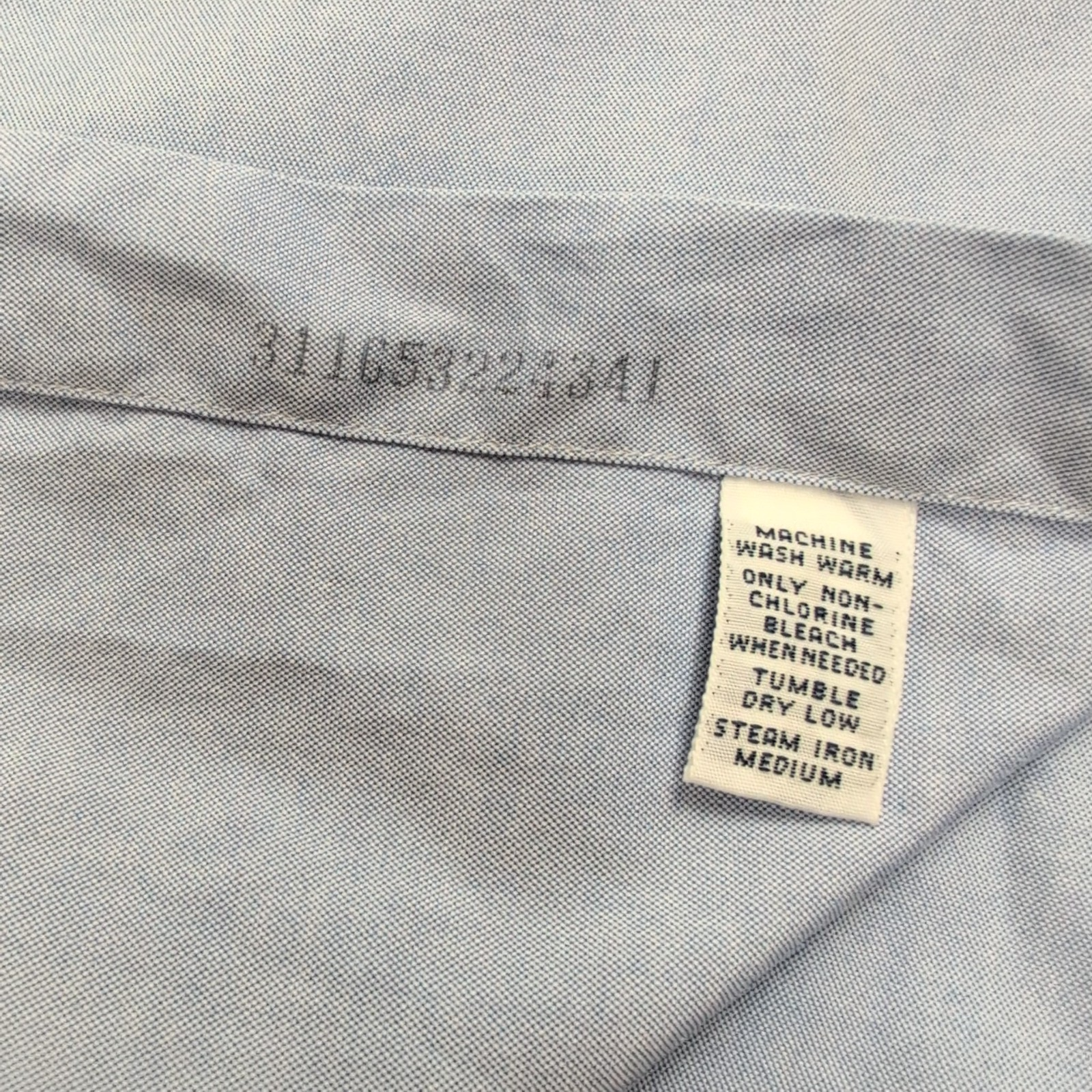 Chemise Ralph Lauren Classic Fit L XL Bleu Clair Coton Made in Hong Kong