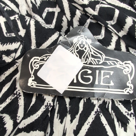 Jupe Femme Angie Taille M Noir Blanc Motifs Graphiques Rayonne Neuve