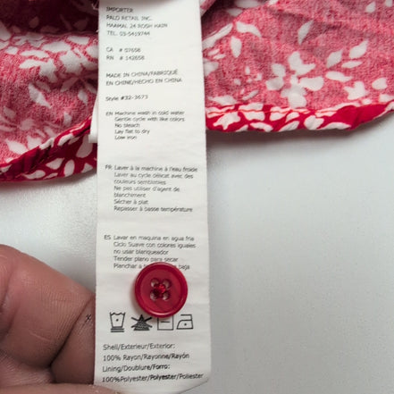 Robe d'été Femme M Rouge Floral Viscose Boutonnée Bretelles Réglables