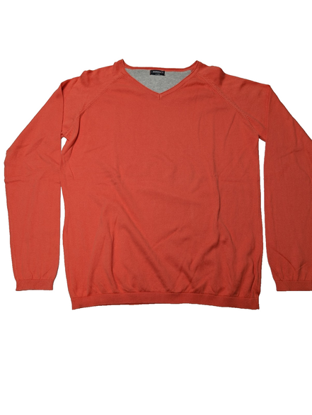 Pull Fin 100% Coton IN EXTENSO Orange - Col V - Taille XL - État Neuf