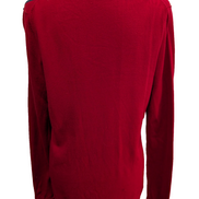 Pull Femme Tommy Hilfiger Col V Losanges Rouge - Détails Dorés  Taille L