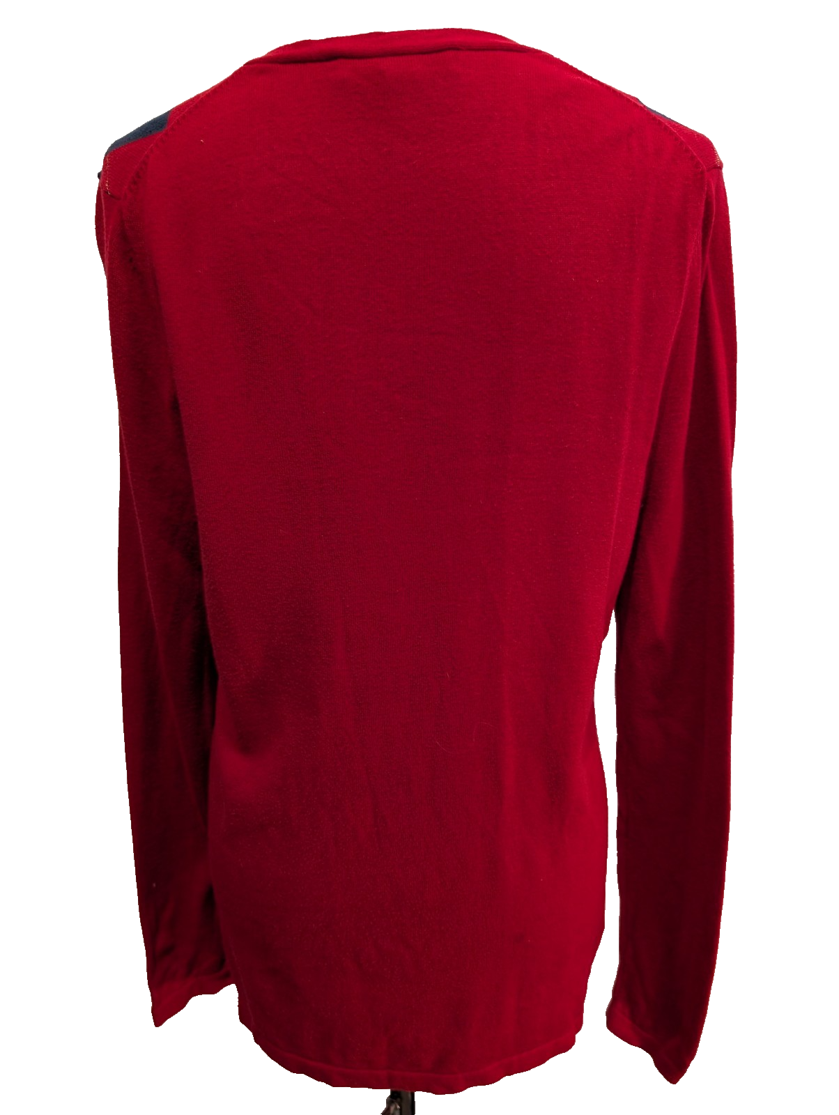 Pull Femme Tommy Hilfiger Col V Losanges Rouge - Détails Dorés  Taille L