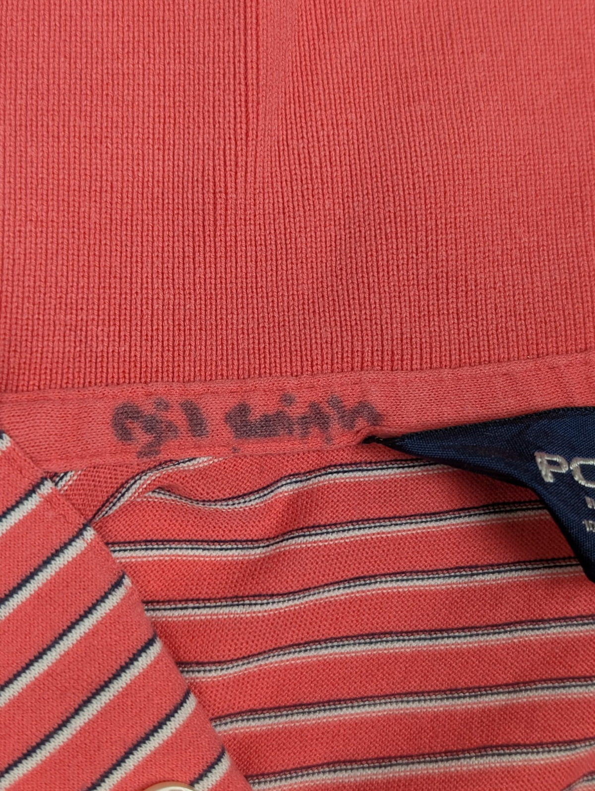 Polo manches courtes Polo Ralph Lauren Golf L rose rayures coton logo marine