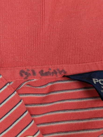 Polo manches courtes Polo Ralph Lauren Golf L rose rayures coton logo marine