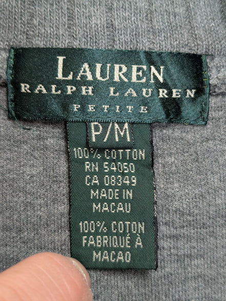 Gilet Sans Manches Lauren Ralph Lauren Femme P/M Gris Coton Zippé 2 Poches