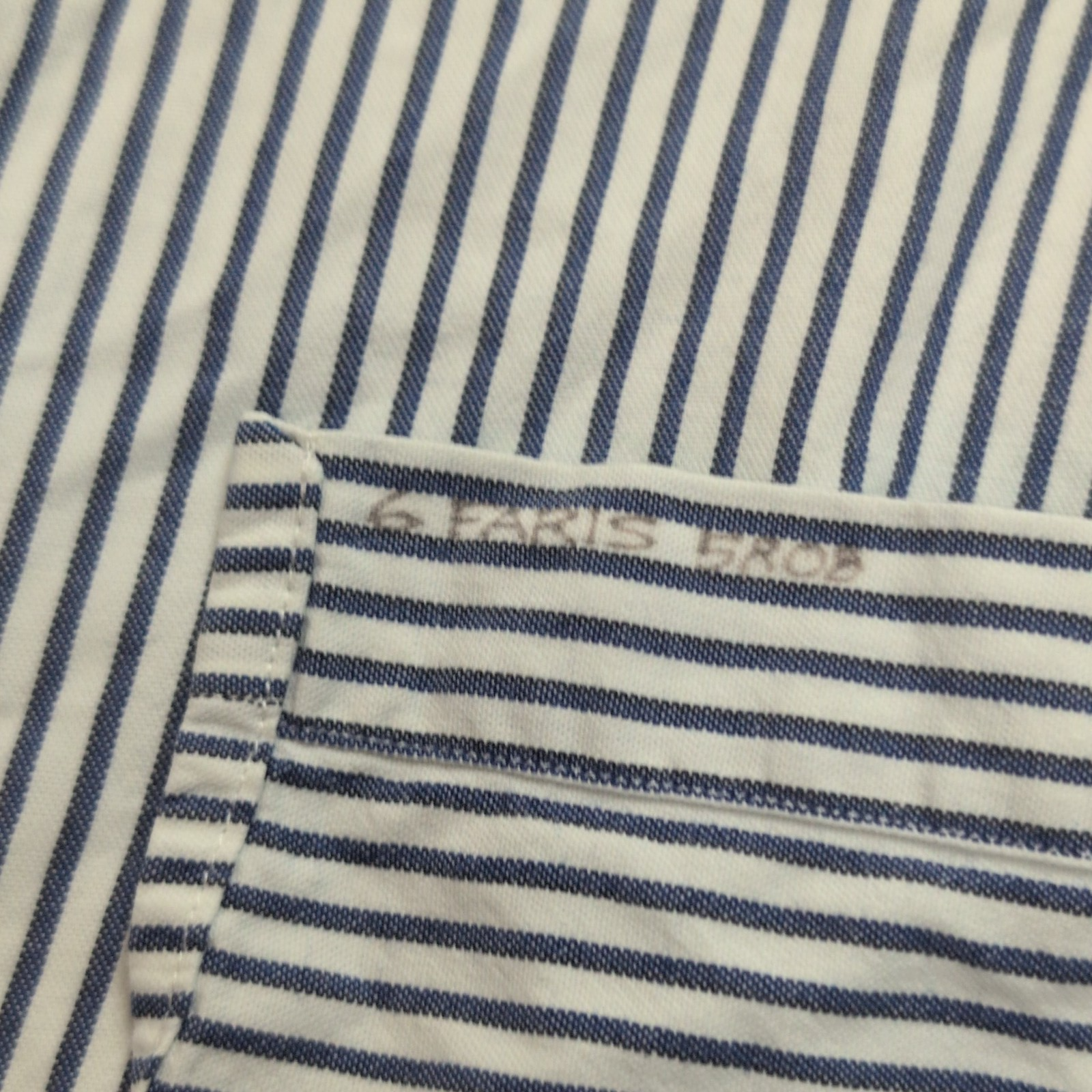 Chemise Ralph Lauren Blaire L Bleu Rayures Logo Rouge Poche manches courtes