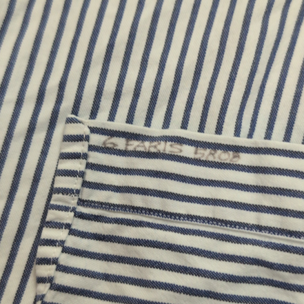 Chemise Ralph Lauren Blaire L Bleu Rayures Logo Rouge Poche manches courtes