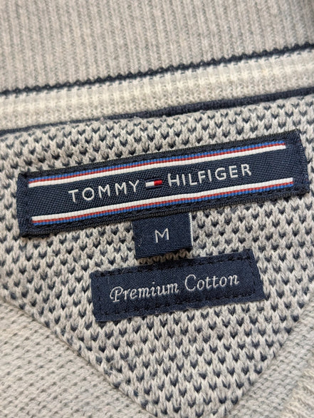 Gilet Tommy Hilfiger Vintage Gris Zippé Coton Premium - Taille M