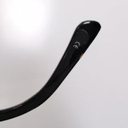 Lunettes de soleil Ovales Noires Y2K Branches Larges Brillante