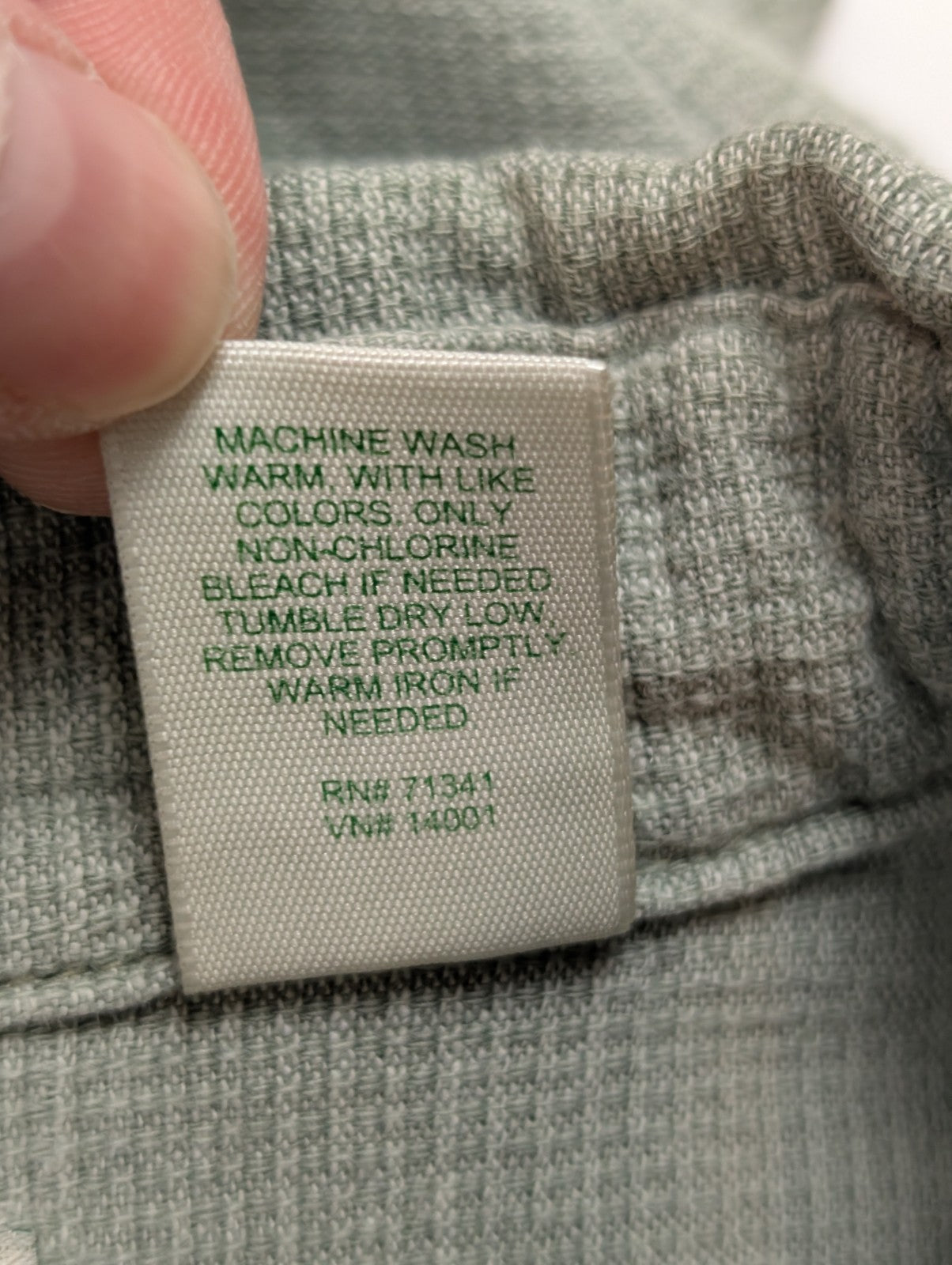 Chemise 2 poches L.L. Bean verte pâle manches courtes taille XL