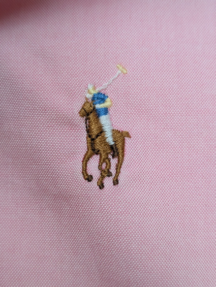 Chemise Ralph Lauren Rose Pâle Manches Longues Classic Fit - Taille L