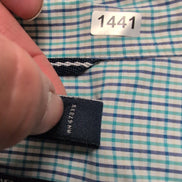Chemise Nautica XL Bleu Marine Turquoise Carreaux 100% Coton manches longues