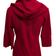 Gilet Rouge à Capuche XT Ceinture Style Cape - Matière Fluide - Taille S