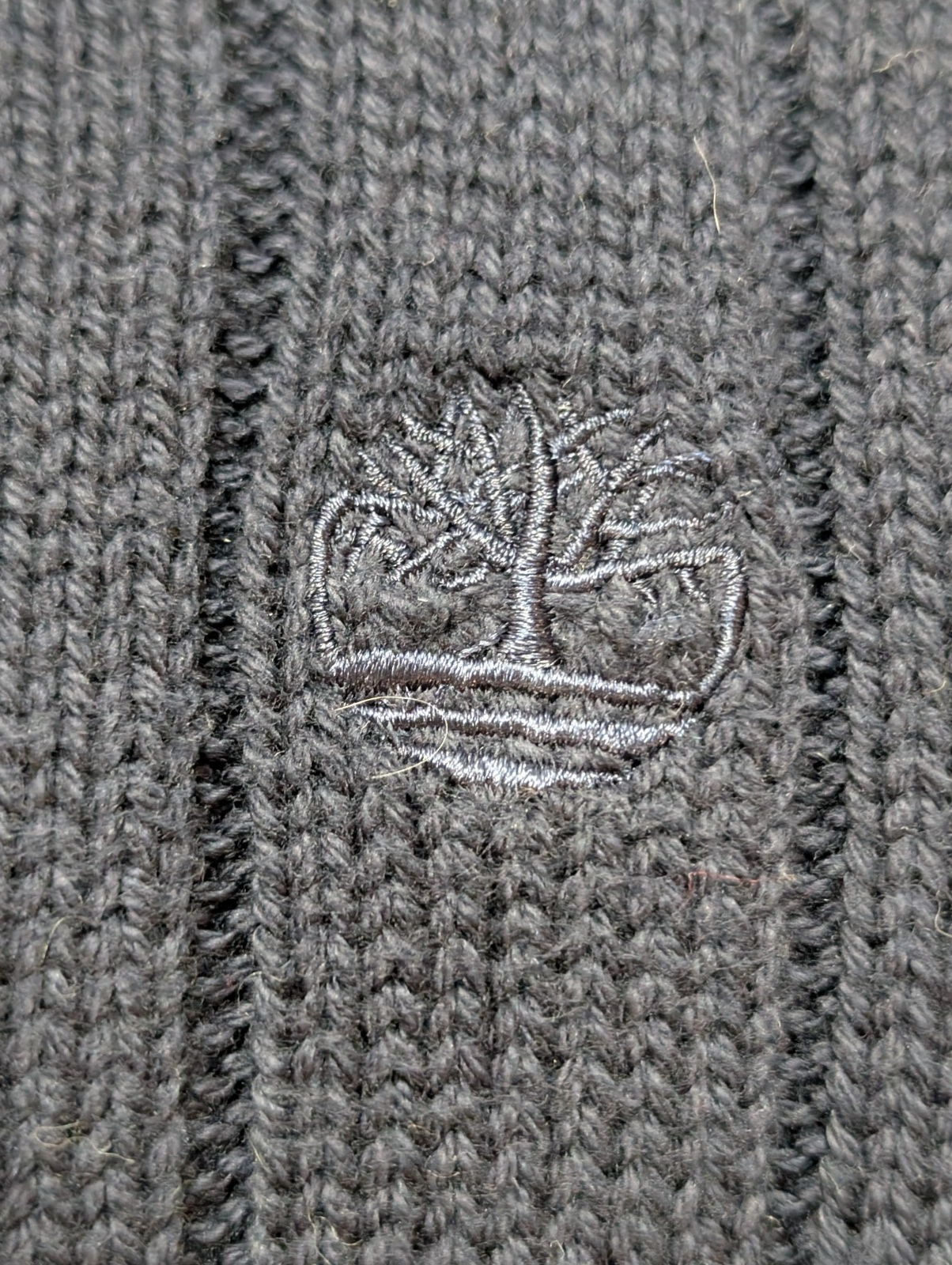 Pull Timberland Col Rond Bleu Marine 100% Coton Taille L Logo Brodé