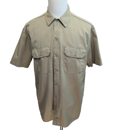 Chemise Dickies L Beige Workwear Manches Courtes Poches Boutonnées