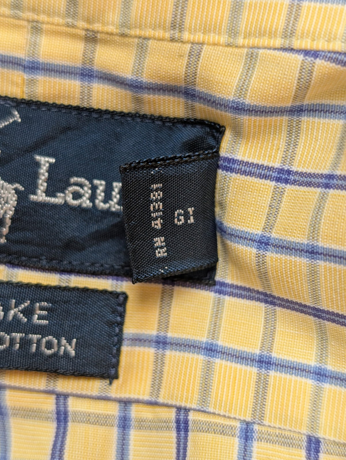 Chemise Polo Ralph Lauren Shirt Blake XL XXL Carreaux Jaune Bleu Button Down