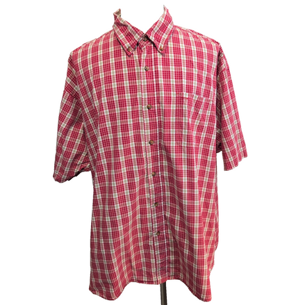 Chemise Wrangler Manches Courtes Rouge et Marron à Carreaux Taille 3XL