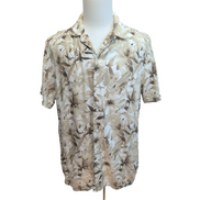 Chemise Hawaïenne Manches Courtes Sonoma Rayonne Lin Floral Kaki L