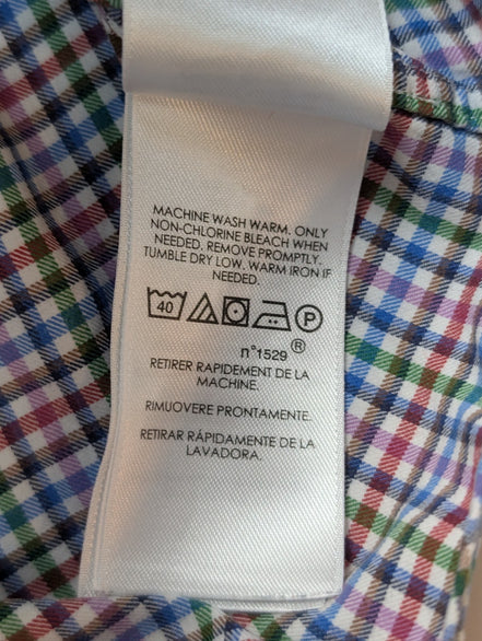CHEMISE Ralph Lauren Homme L SLIM FIT Multicolore Carreaux Logo Bleu 100% Coton