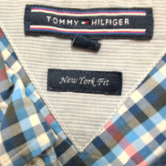 Chemise Tommy Hilfiger Carreaux Bleu Blanc Rouge Manches Longues - Taille XL