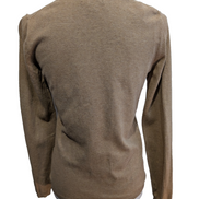Pull Fin Tommy Hilfiger Heritage Femme Col V Marron Clair Taille M Coton Pima