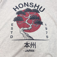 T-shirt Threadbare XL Gris Chiné Japon Bonsaï Tokyo 100% Coton Regular Fit