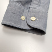 Chemise BURBERRY L Bleu Oxford Logo Rouge 100% Coton Manches Longues
