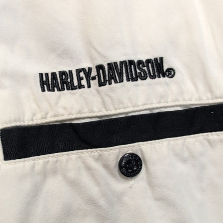 Harley Davidson Chemise Noire Blanche Brodée Manches Courtes Homme Taille M