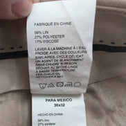 Pantalon Cuba Vera Lin Mélangé Crème Chino Taille W36 L32