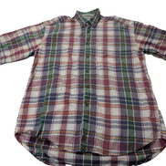 Chemise manches courtes Dockers bleu vert rouge blanc à carreaux taille M #186ms