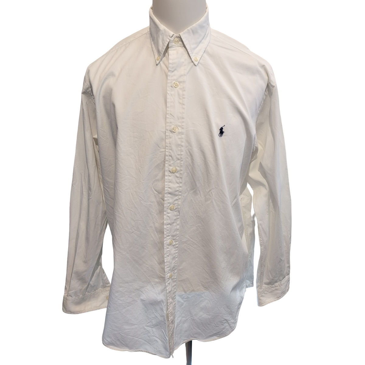 Chemise Ralph Lauren Blake M/L blanc uni 100% coton Manches longues