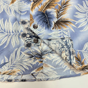 Chemise hawaïenne High Surf L bleu clair feuillage 100% coton manches courtes