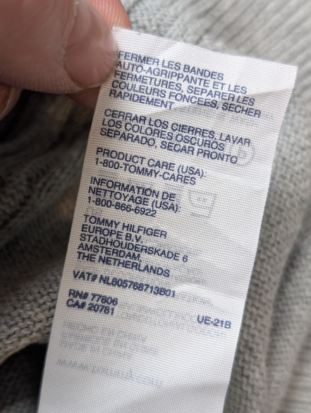 Gilet Zippé Tommy Hilfiger Femme Gris avec Écusson Brodé - Taille 2XL