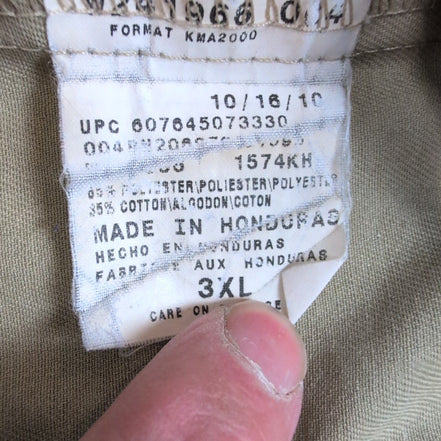 Chemise Dickies 3XL Made in Honduras Beige Workwear Manches Courtes