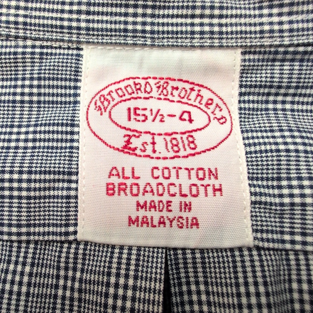 Chemise Brooks Brothers M/L Bleu Foncé Carreaux Coton Poche Boutonnée