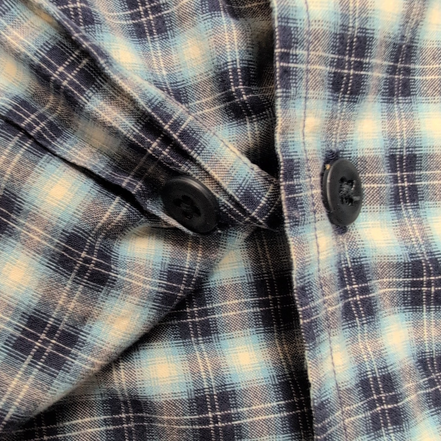 Chemise Nautica XL Carreaux Bleu Logo Métal Poche Manches Courtes