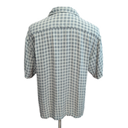 Chemise hawaïenne Tommy Bahama taille M vert à carreaux 100% soie
