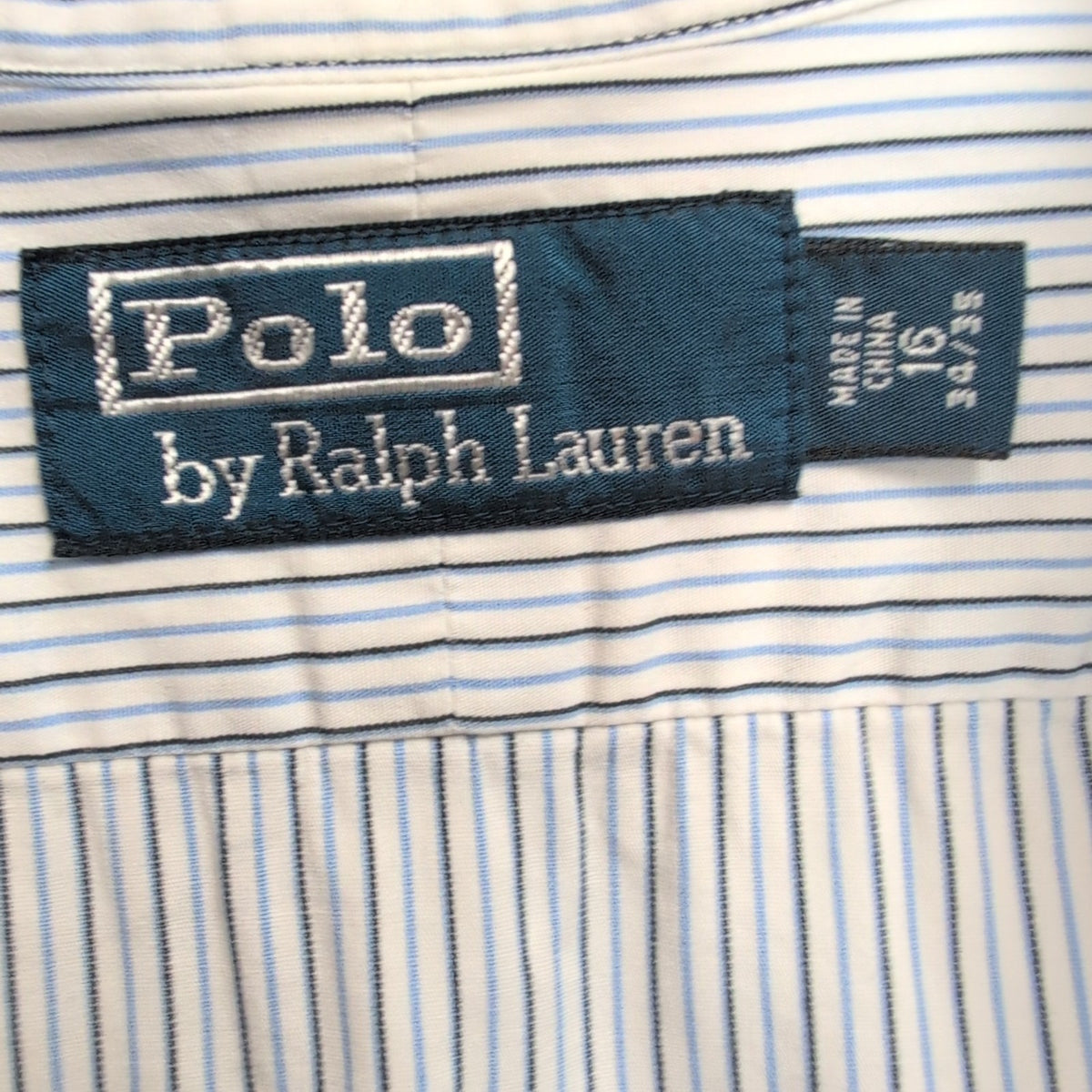 Chemise Polo Ralph Lauren L Bleu Rayée 100% Coton Sans Logo