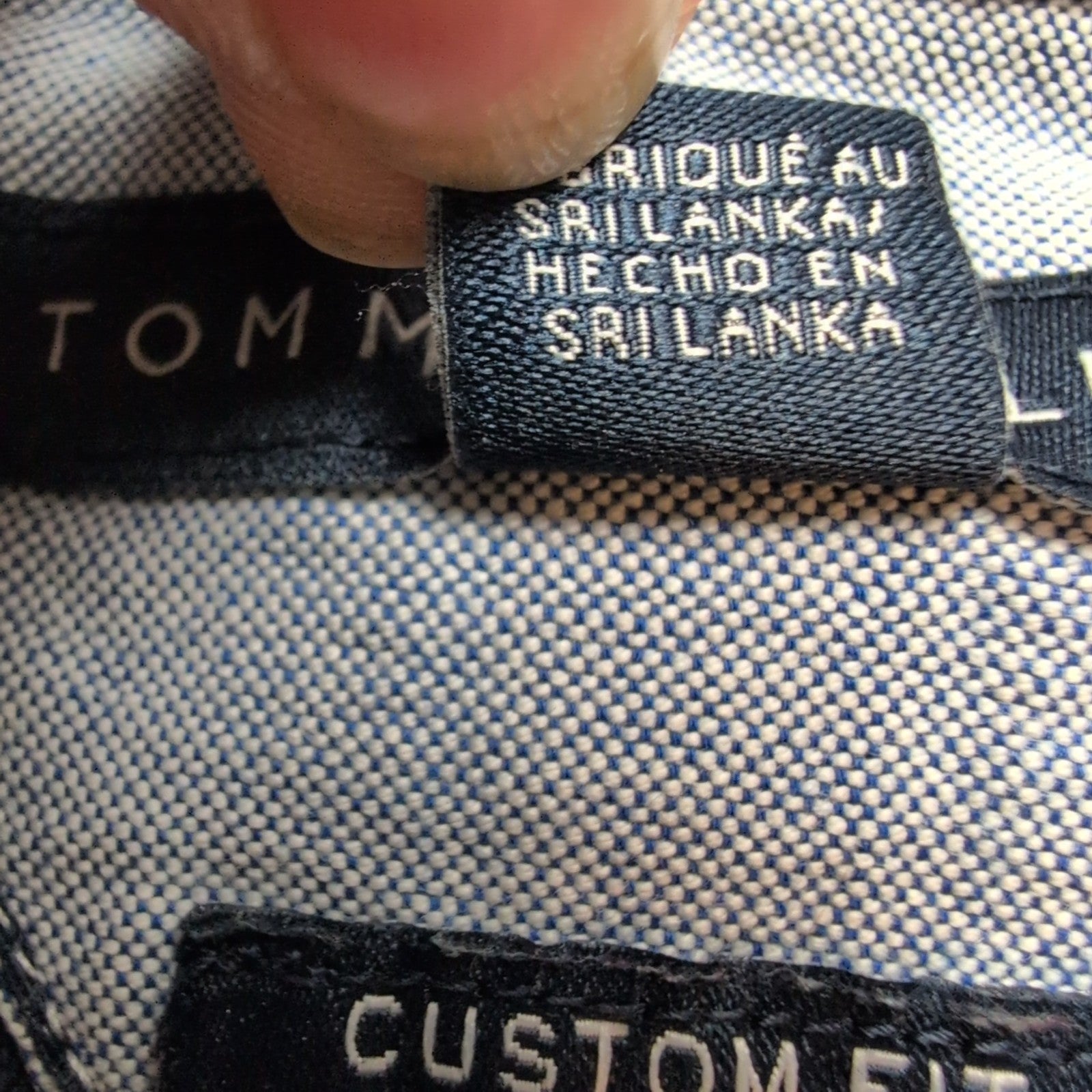 Chemise TOMMY HILFIGER 100% Lin Bleue Marine avec Poches Manches Longues - T.M