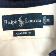 Chemise Ralph Lauren Classic Fit M Blanche Big Logo Bleu Marine N°3
