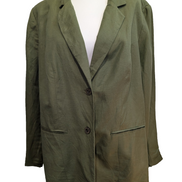 Blazer femme Jessica London Vert Kaki Taille 4XL Lin / Rayonne Neuf